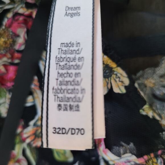 VICTORIA'S SECRET Bustier Corset Y2K Bra 32D‎ Fairy Embroidered Floral Lace - Picture 10 of 12